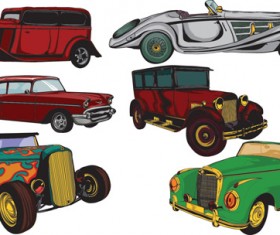 Creative retor cars vector material 01