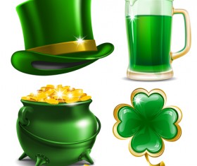 Creative saint patrick day elements icons vector