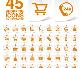 Creative shopping icons stickers vector 01
