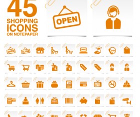 Creative shopping icons stickers vector 02
