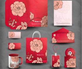 Creative stationery cover kit vector set 01
