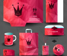 Creative stationery cover kit vector set 03