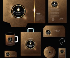 Creative stationery cover kit vector set 04