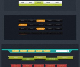 Creative web navigation psd material set