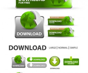 Creative website download buttons vectors set 02