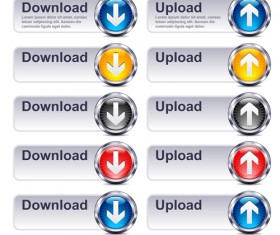 Creative website download buttons vectors set 03