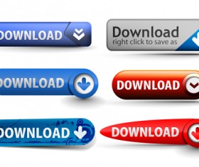 Creative website download buttons vectors set 04