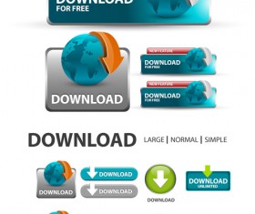 Creative website download buttons vectors set 05