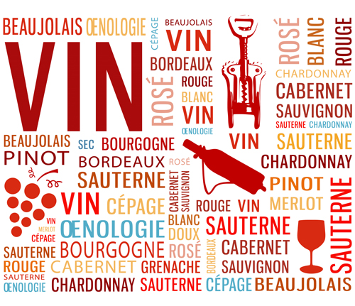 Creative wine and text background vector material 01