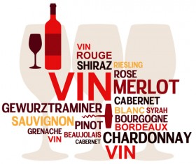 Creative wine and text background vector material 03