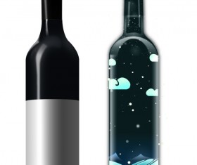 Creative wine bottle vectors