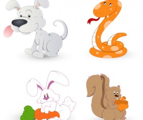 Cute animals icons vector and photoshop brushes