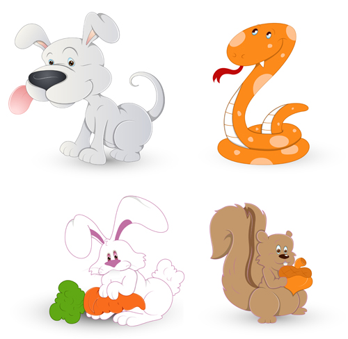 Cute animals icons vector and photoshop brushes