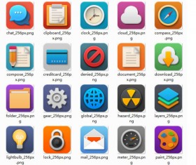 Cute colored application icons set