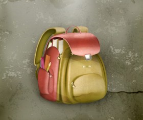 Cute school bag design vector 02