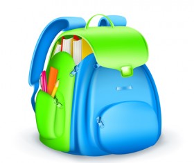 Cute school bag design vector 03