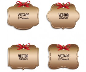 Cute vintage labels cards vector graphics 01