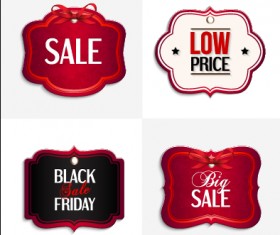 Cute vintage labels cards vector graphics 02