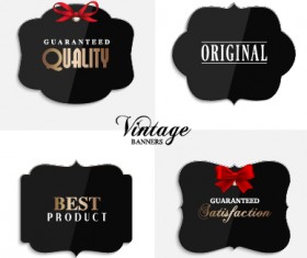 Cute vintage labels cards vector graphics 03
