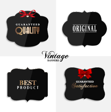 Cute vintage labels cards vector graphics 03