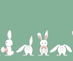 Cute white rabbit vector material
