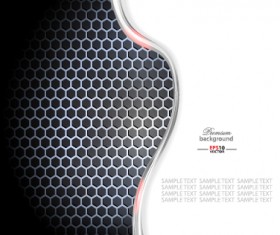 Dark style metal wave background vector set 01