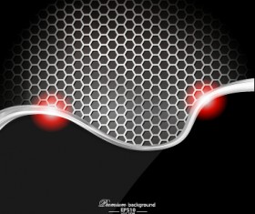 Dark style metal wave background vector set 02