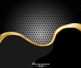 Dark style metal wave background vector set 03