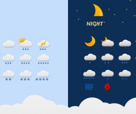Day and night weather icons psd material