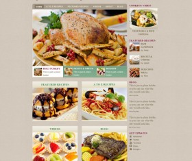 Delicate food with recipes website template