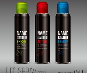 Deo cosmetic bottle vector set 01