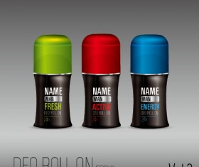 Deo cosmetic bottle vector set 02