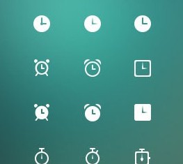 Different clock icons psd
