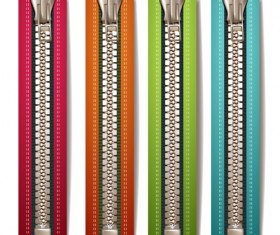 Different colored zipper design vector