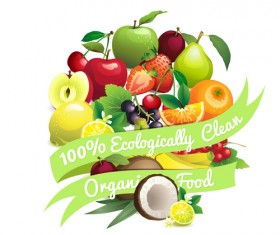 Different fruit heart shapes background vector 03