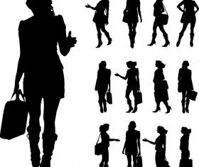 Different occupations man and woman silhouettes vector 05