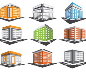 Different skyscrapers model vector material