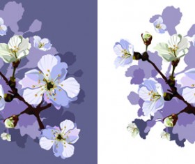 Drawn peach blossom creative vector