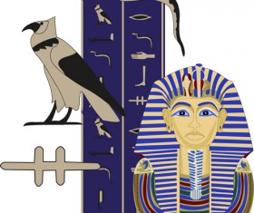 Egypt style pyramid and elements vector 01