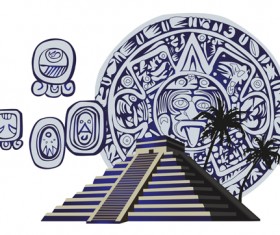 Egypt style pyramid and elements vector 04