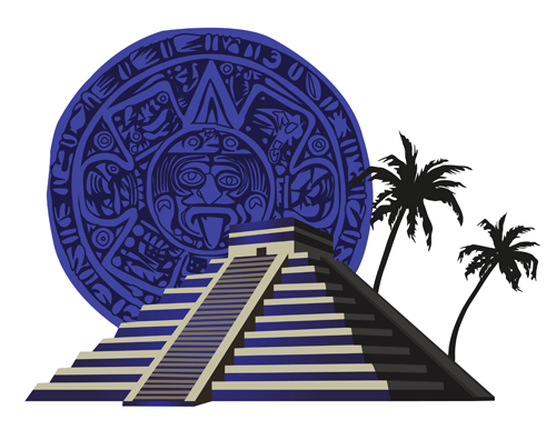 Egypt style pyramid and elements vector 05