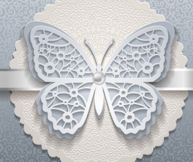 Elegant butterflies vintage card vector material 01