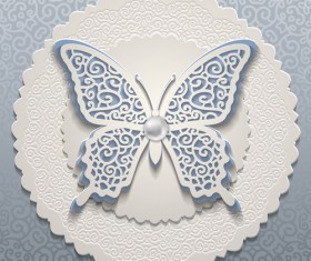 Elegant butterflies vintage card vector material 03
