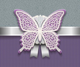 Elegant butterflies vintage card vector material 05