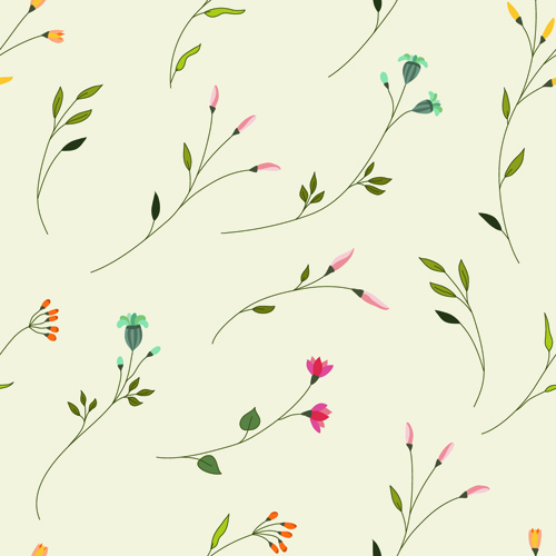 Elegant floral pattern vector material set 01 free download
