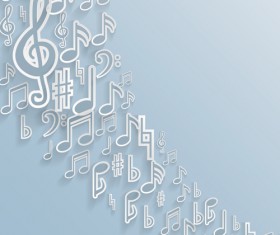 Elegant music note background vector set 01
