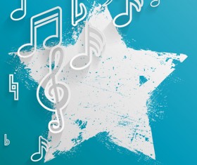 Elegant music note background vector set 02