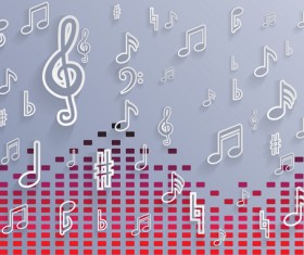 Elegant music note background vector set 03