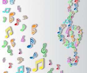 Elegant music note background vector set 05