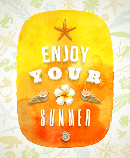 Enjoy summer time creative vector material 03